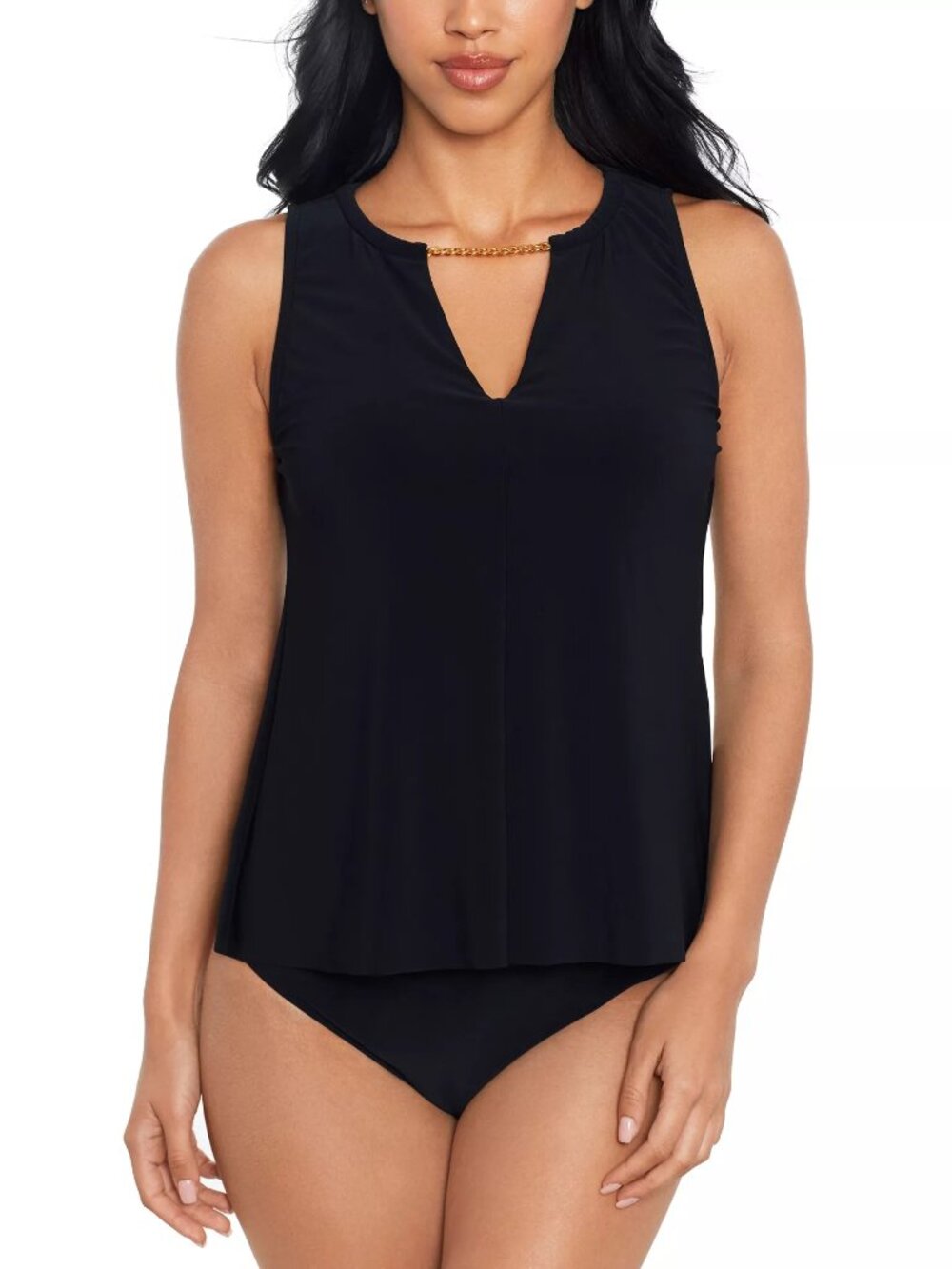182$ Magicsuit Hyper Tankini Top Bikini Bottoms Swimsuit Size US 14 L Black